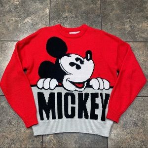 Men’s Vintage Disney Mickey Mouse Crewneck Sweater Size Medium